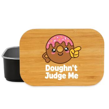 Ne me juge pas – humour de beignet - Boîte à goûter - noir - Devant
