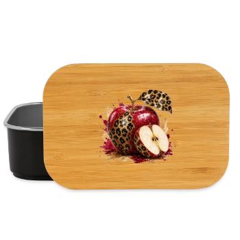 Pomme glamure léopard - Boîte à goûter - noir - Devant