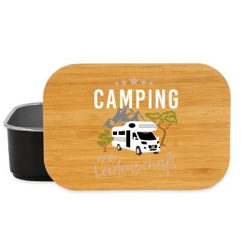 Camping aus Leidenschaft mit Wohnwagen in Natur - Lunch Box - Schwarz - Vorne