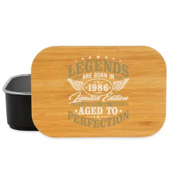 1986 Vintage Born Birthday Vintage Gift - Lunch Box - black - Front