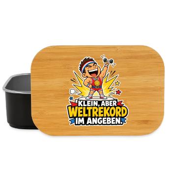 Kleiner Gewichtheber Comic Weltrekord im Angeben - Lunch Box - Schwarz - Vorne