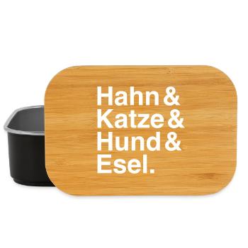 Hahn & Katze & Hund & Esel. - Lunch Box - Schwarz - Vorne