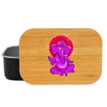 ganesha yoga inde bouddha dieu méditation éléphant - Boîte à goûter - noir - Devant