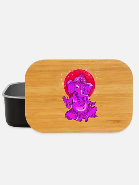 ganesha yoga inde bouddha dieu méditation éléphant - Boîte à goûter - noir