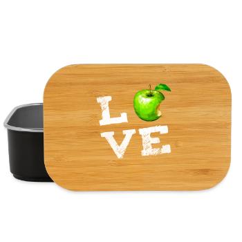 love obst Apfel grün abgebissen Symbol pc Nerd fun - Lunch Box - Schwarz - Vorne