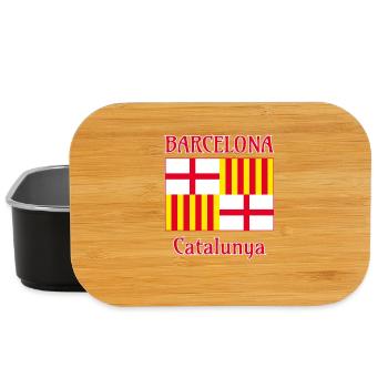 Barcelona flag in red white and yellow - Lunch Box - black - Front