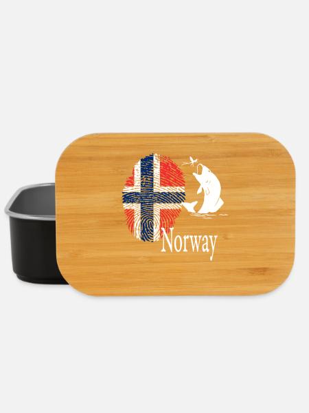 Norwegen Angeln Fisch – Flagge Norway - Lunch Box - Schwarz
