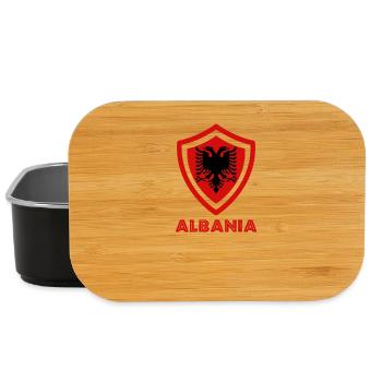 Albanische Flagge "Albanien Trikot" - Lunch Box - Schwarz - Vorne