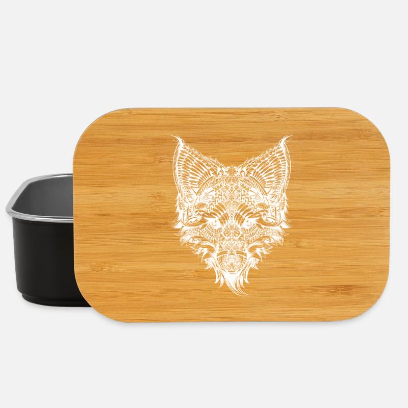 Fuchs Fox Design Tribal Tiere Tees | Men Women - Lunch Box - Schwarz