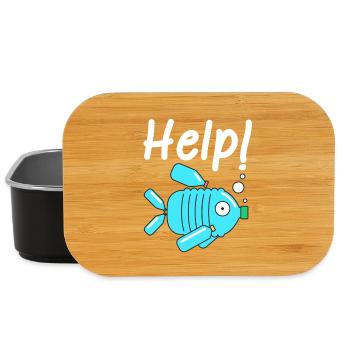 Plastic climate change environmental protection - Lunch Box - black - Front