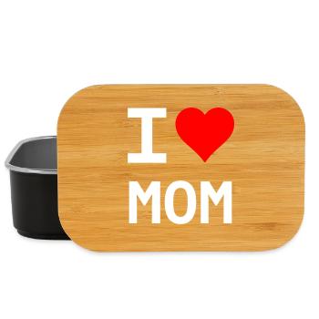 I Love Mom – Heart for Mom - Lunch Box - black - Front