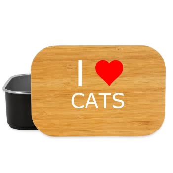 Ich liebe Katzen Herz-Logo - Lunch Box - Schwarz - Vorne