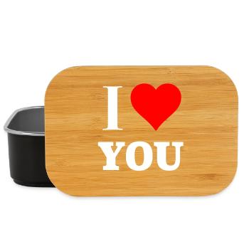 I Love You Heart Design - Lunch Box - black - Front