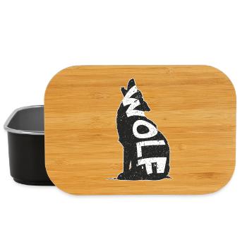 Black Wolf on Starry Background - Lunch Box - black - Front