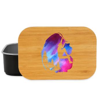 Female Climber Zipline Watercolor Adventure - Lunch Box - black - Front