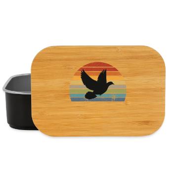 Taube Retro - Lunch Box - Schwarz - Vorne