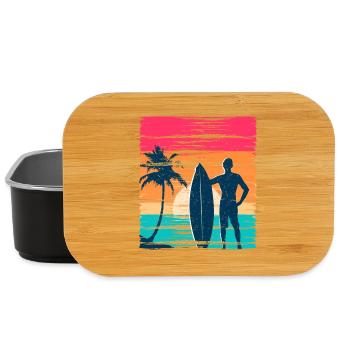 Surfer Sunset Retro - Lunch Box - Schwarz - Vorne