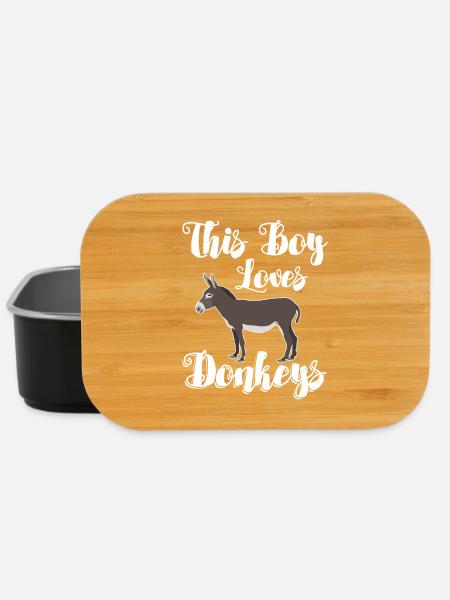 Donkey - This Boy Loves Donkeys - Lunch Box - black