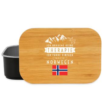 Ich brauche keine Therapie Norwegen Spruch - Lunch Box - Schwarz - Vorne