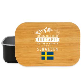 Ich brauche keine Therapie Schweden Spruch - Lunch Box - Schwarz - Vorne