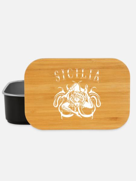 Sicilia Trinacria Italie maison cadeau famille - Boîte à goûter - noir