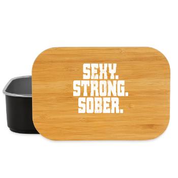 Sexy Strong Sober Abstinenz Nüchtern Ohne Alkohol - Lunch Box - Schwarz - Vorne