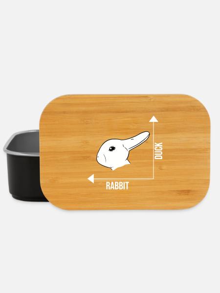 Bunny duck illusion optical illusion - Lunch Box - black