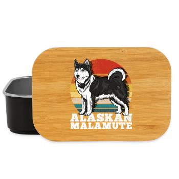Alaskan Malamute Hundeliebhaber Retro - Lunch Box - Schwarz - Vorne