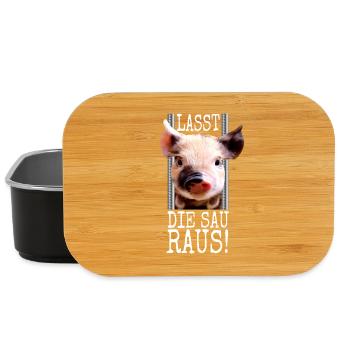 Lasst Die Sau Raus Tierfreund Gegen Tierquälerei - Lunch Box - Schwarz - Vorne