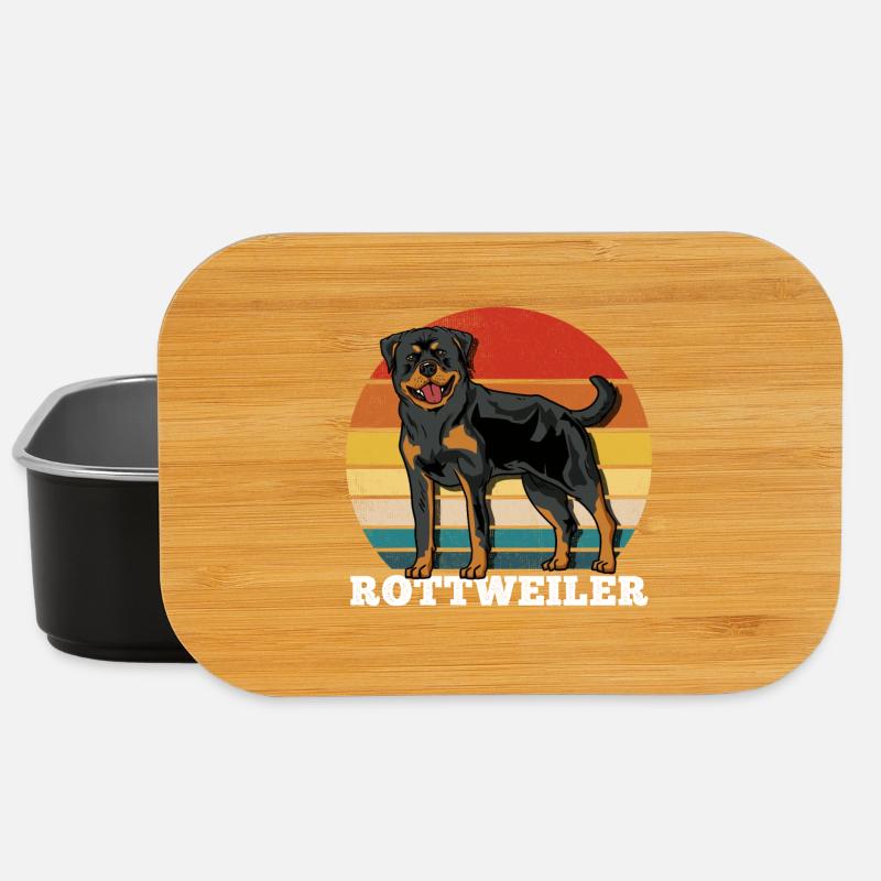 Rottweiler Retro - Lunch Box - Schwarz