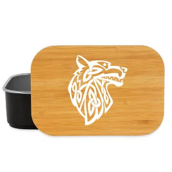 loup blanc viking - Boîte à goûter - noir - Devant