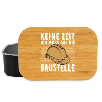 Keine Zeit Ich Muss Auf Die Baustelle - Lunch Box - Schwarz - Vorne