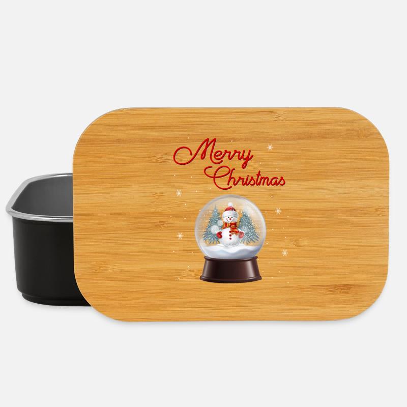 Schneekugel Schneemann Winterzauber - Lunch Box - Schwarz