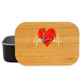 Berlin Skyline Herzschlag Herz Liebe Love Berliner - Lunch Box - Schwarz - Vorne