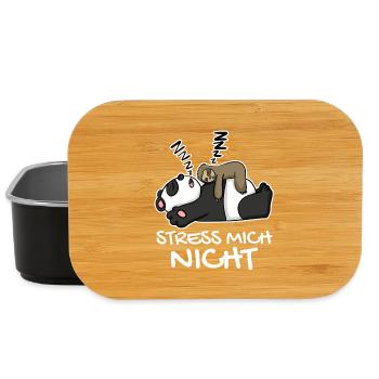 Stress mich nicht Faultier Panda lustig Geschenk - Lunch Box - Schwarz - Vorne