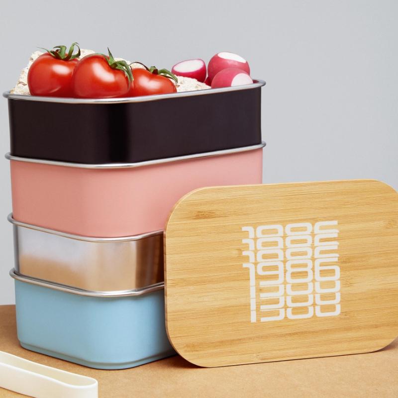 1986 Stack Digits Pattern Lunch Box