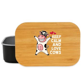 Keep calm and love cows - cow farmer saying - Lunch Box - black - Front