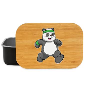 Panda Jogger Joggen Sport - Lunch Box - Schwarz - Vorne
