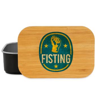 fisting logo t-shirt design XXX sex porn gift idea - Lunch Box - black - Front