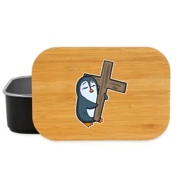 Pingouin et religion croisée - Boîte à goûter - noir - Devant