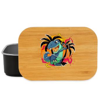 T Rex Gamer Gaming - Lunch Box - Schwarz - Vorne