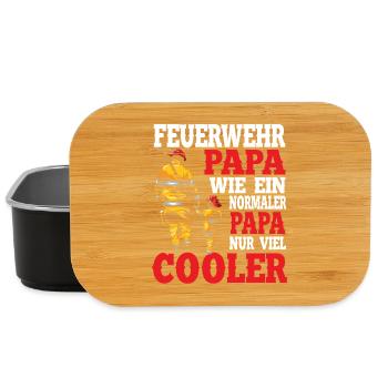 Firefighter Dad Father - Lunch Box - black - Front