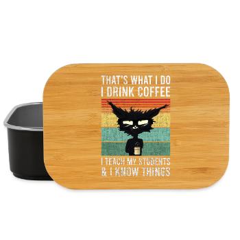That's what i do i drink coffee cat cup teacher - Lunch Box - black - Front