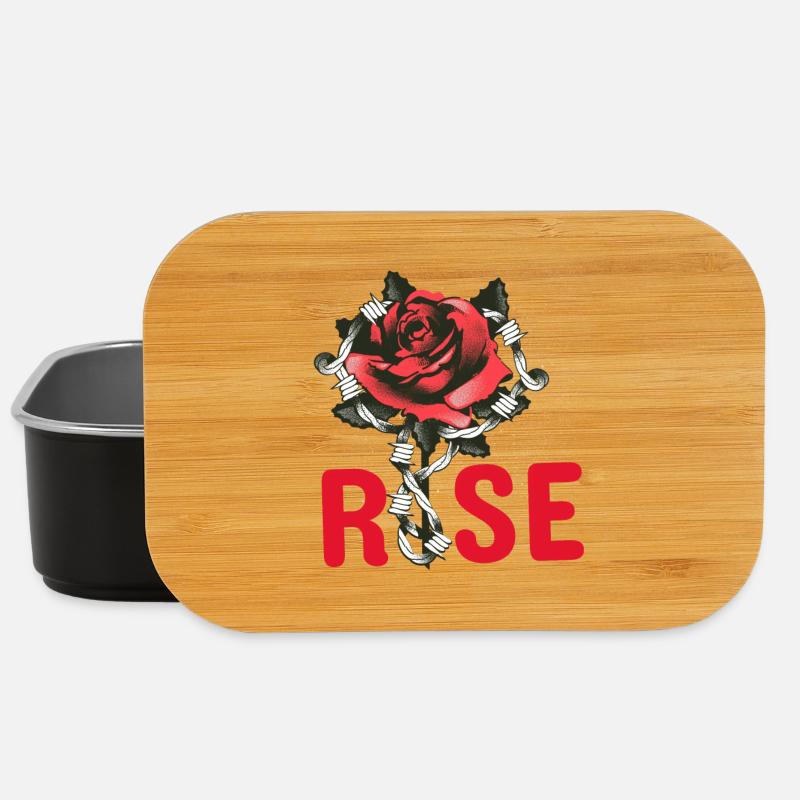 Rote Rose mit Kettengliedern - Lunch Box - Schwarz