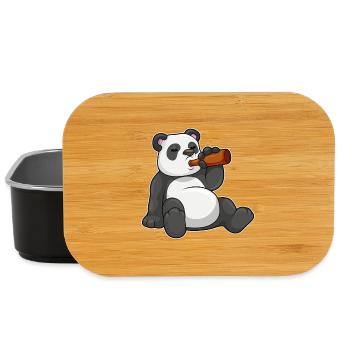 Panda Flasche Bier - Lunch Box - Schwarz - Vorne