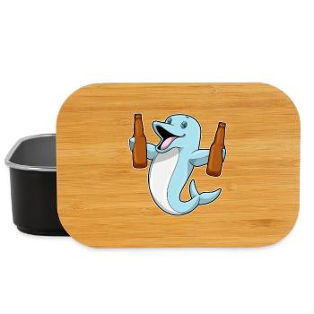 Delfin Flasche Bier - Lunch Box - Schwarz - Vorne