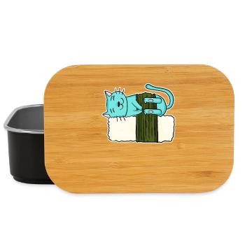 Cat Sushi Japanese Food Japan Cat Love - Lunch Box - black - Front