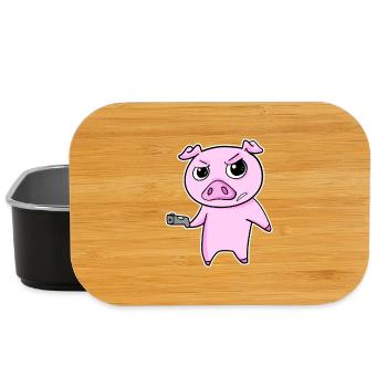 Truand porc avec arme - Boîte à goûter - noir - Devant