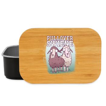 Pulloverswiene Plattdeutsch Ostfriesisch Schafe - Lunch Box - Schwarz - Vorne
