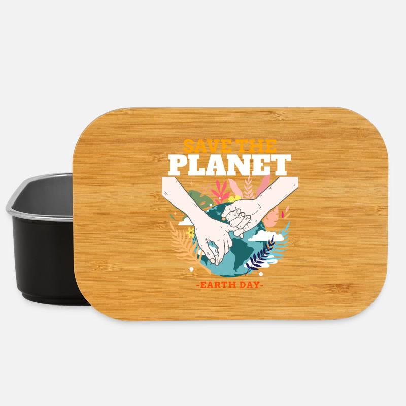 Rettet die Erde – Earth Day - Lunch Box - Schwarz